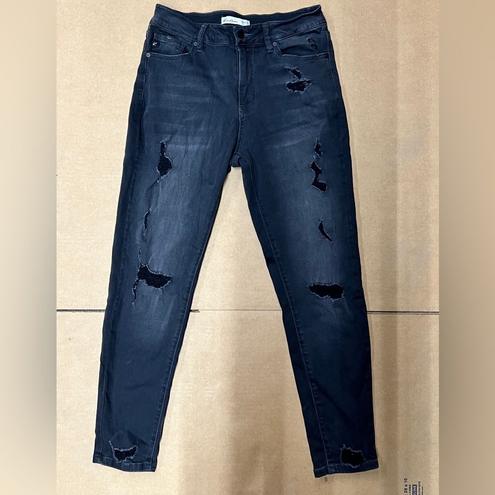 Maurice's KanCan black destructed High Rise skinny jeans size 28